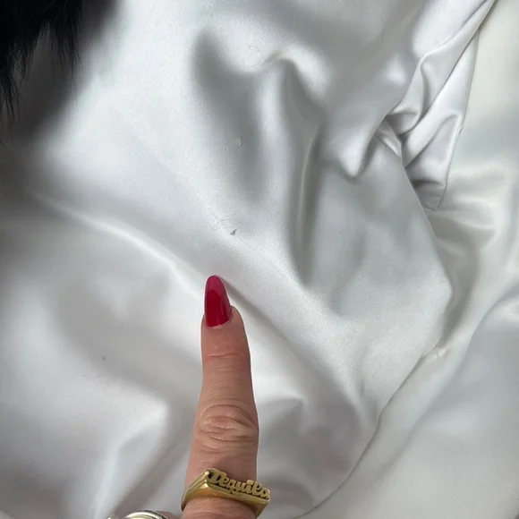 Alice + Olivia Black and White Striped Fur Coat Sz.M - Picture 7 of 7